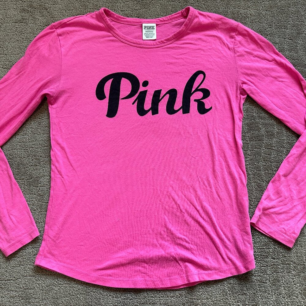 VS PINK Long sleeve Hot Pink Tee